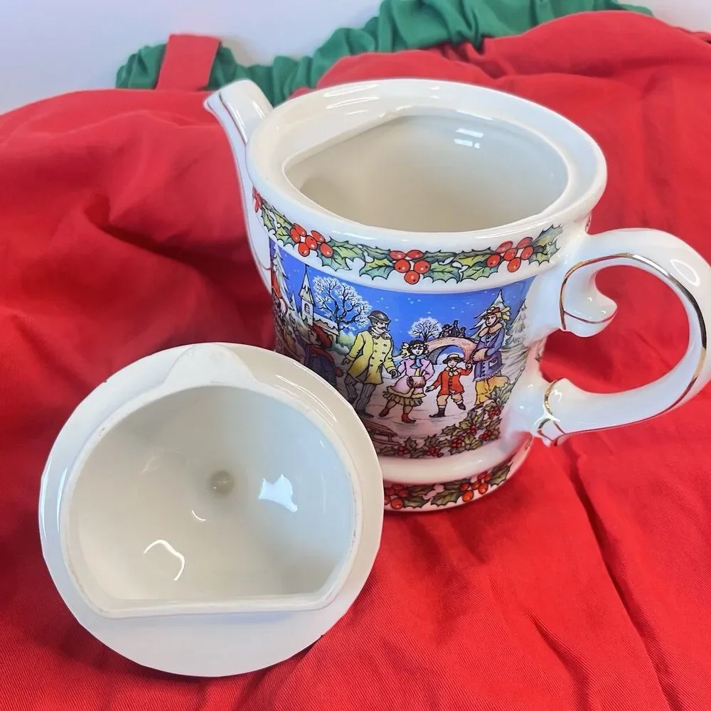 Vintage 1994 Sadler Christmas Holiday Teapot ENGLAND Good Condition